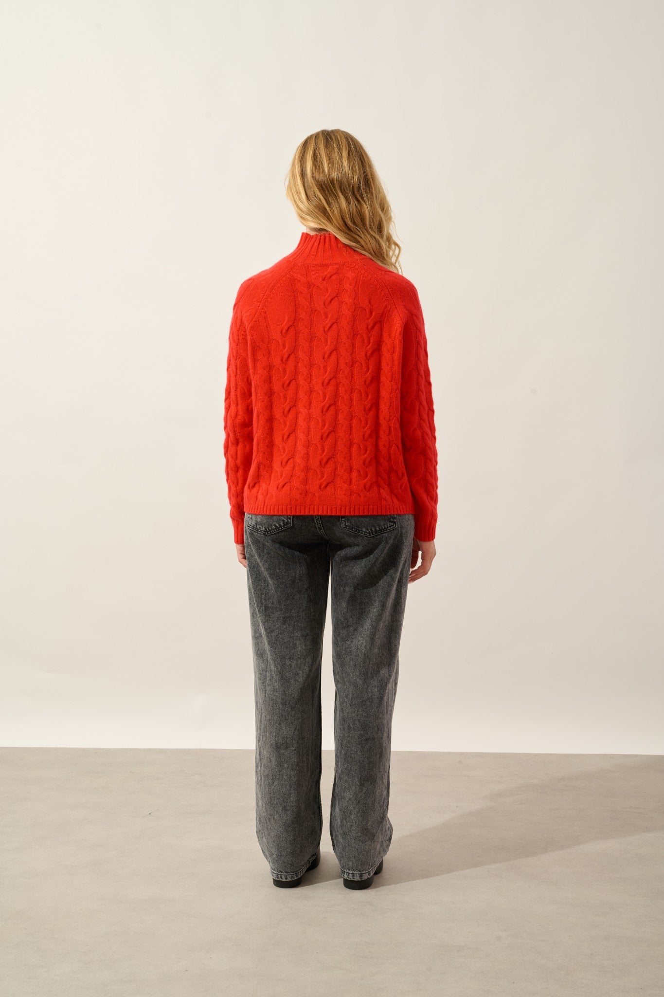 amariel pull col montant 6 fils carmin 100% cachemire