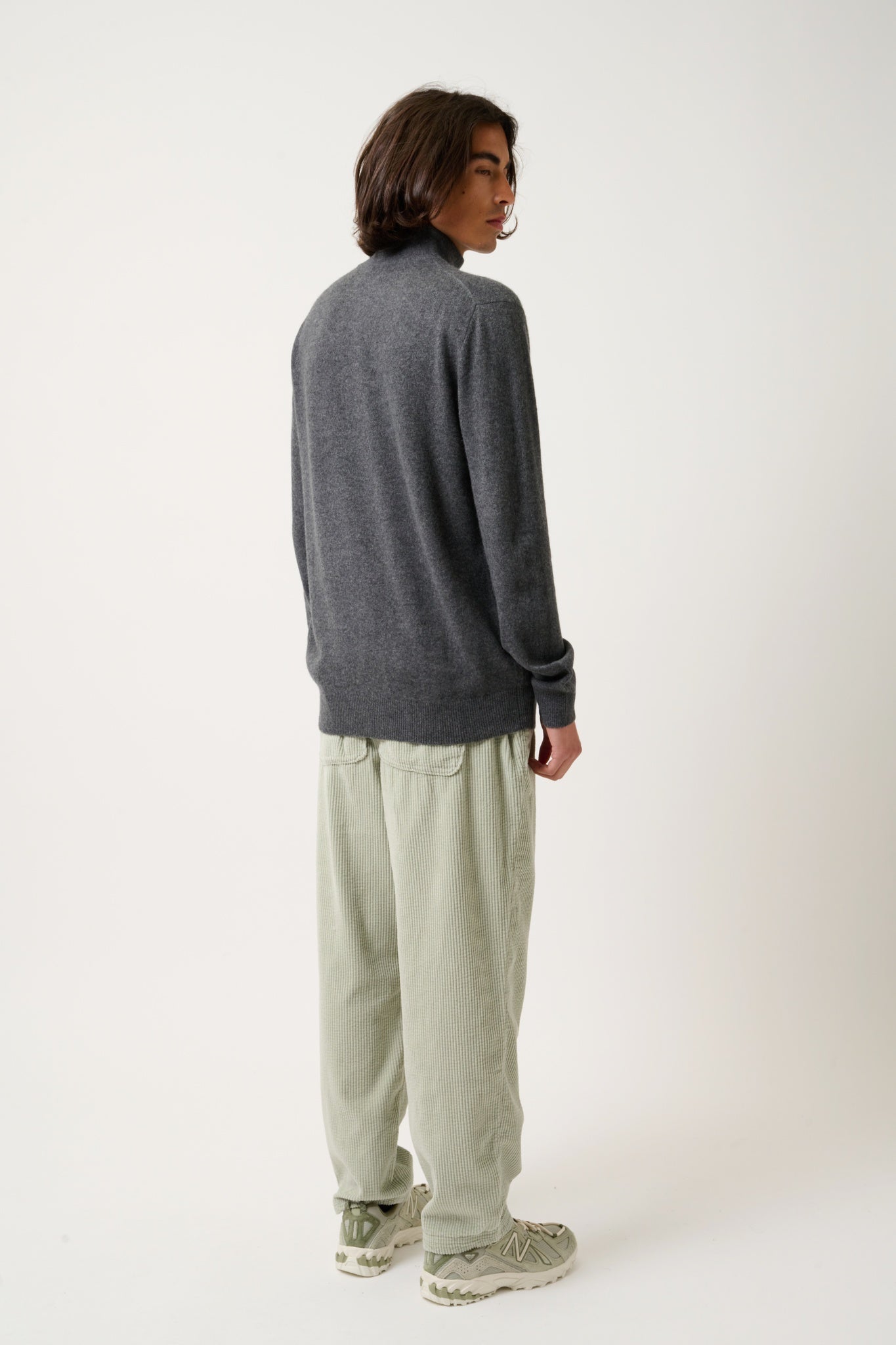 AMBIN Trucker Pullover anthrazit meliert 100% Kaschmir