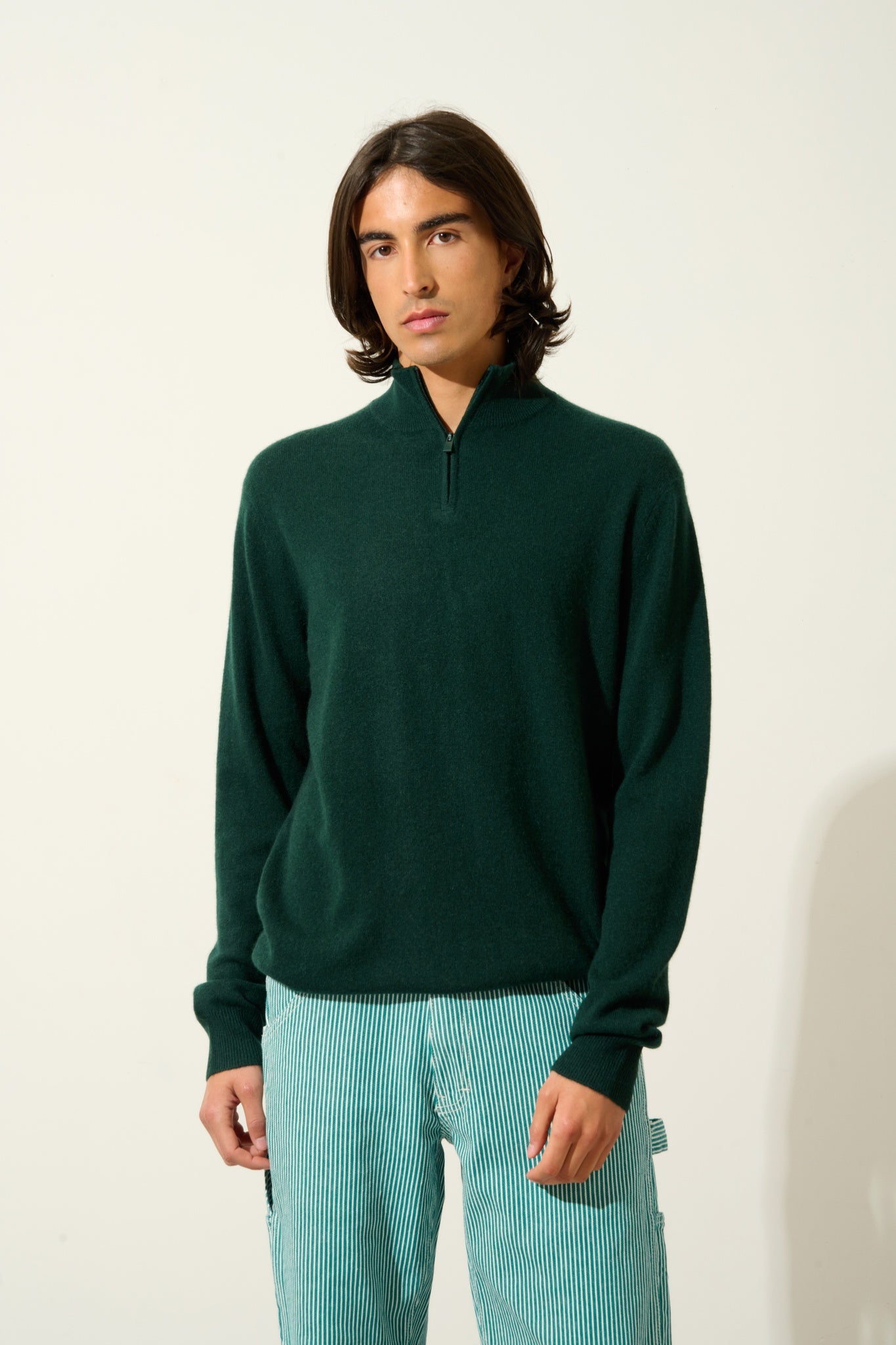 AMBIN Trucker Pullover Zypresse 100% Kaschmir