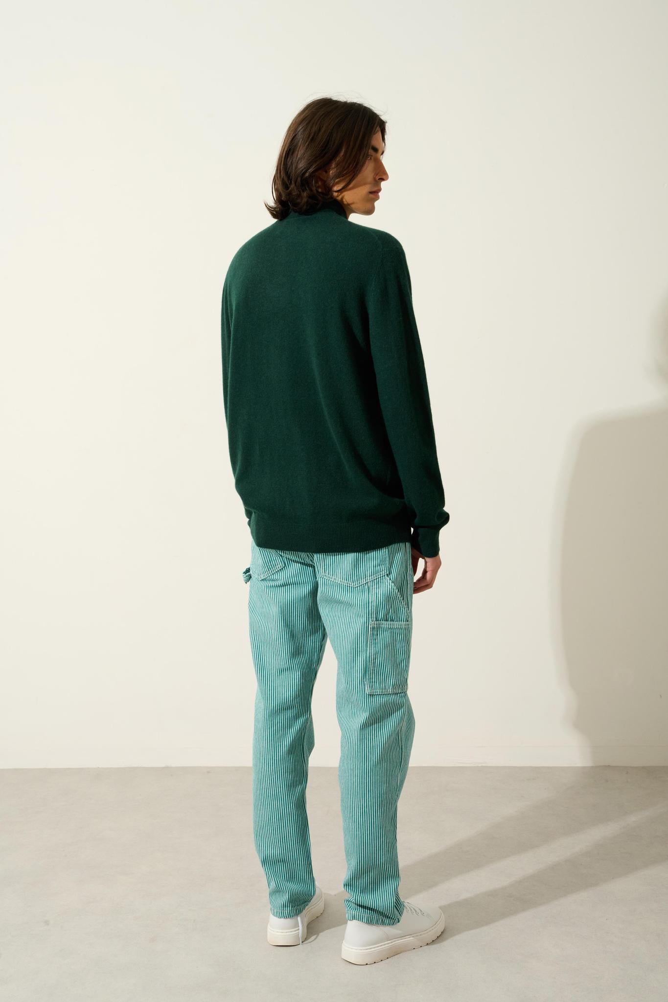 AMBIN pull camionneur cyprès 100% cachemire