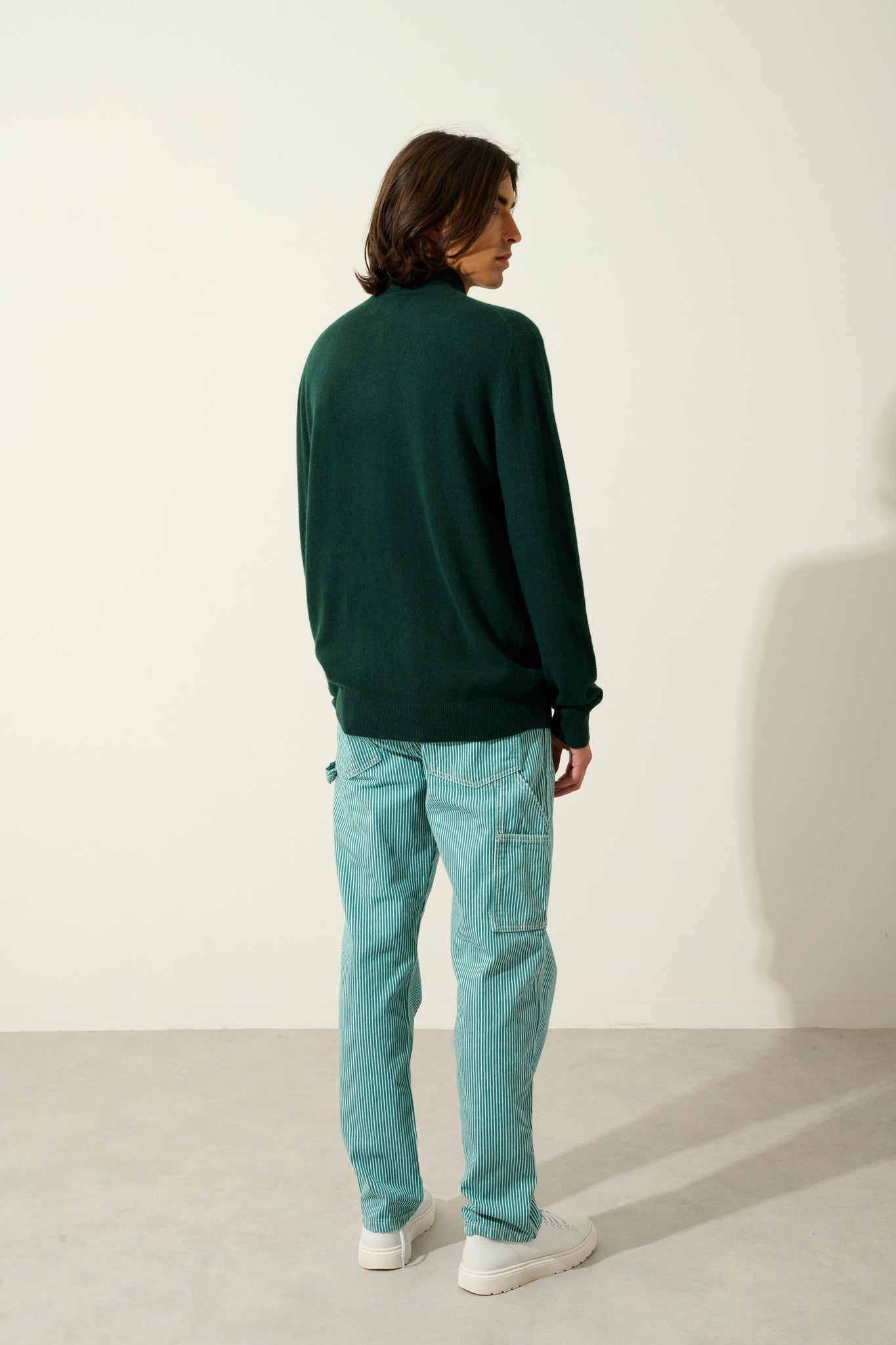 AMBIN Trucker Pullover Zypresse 100% Kaschmir