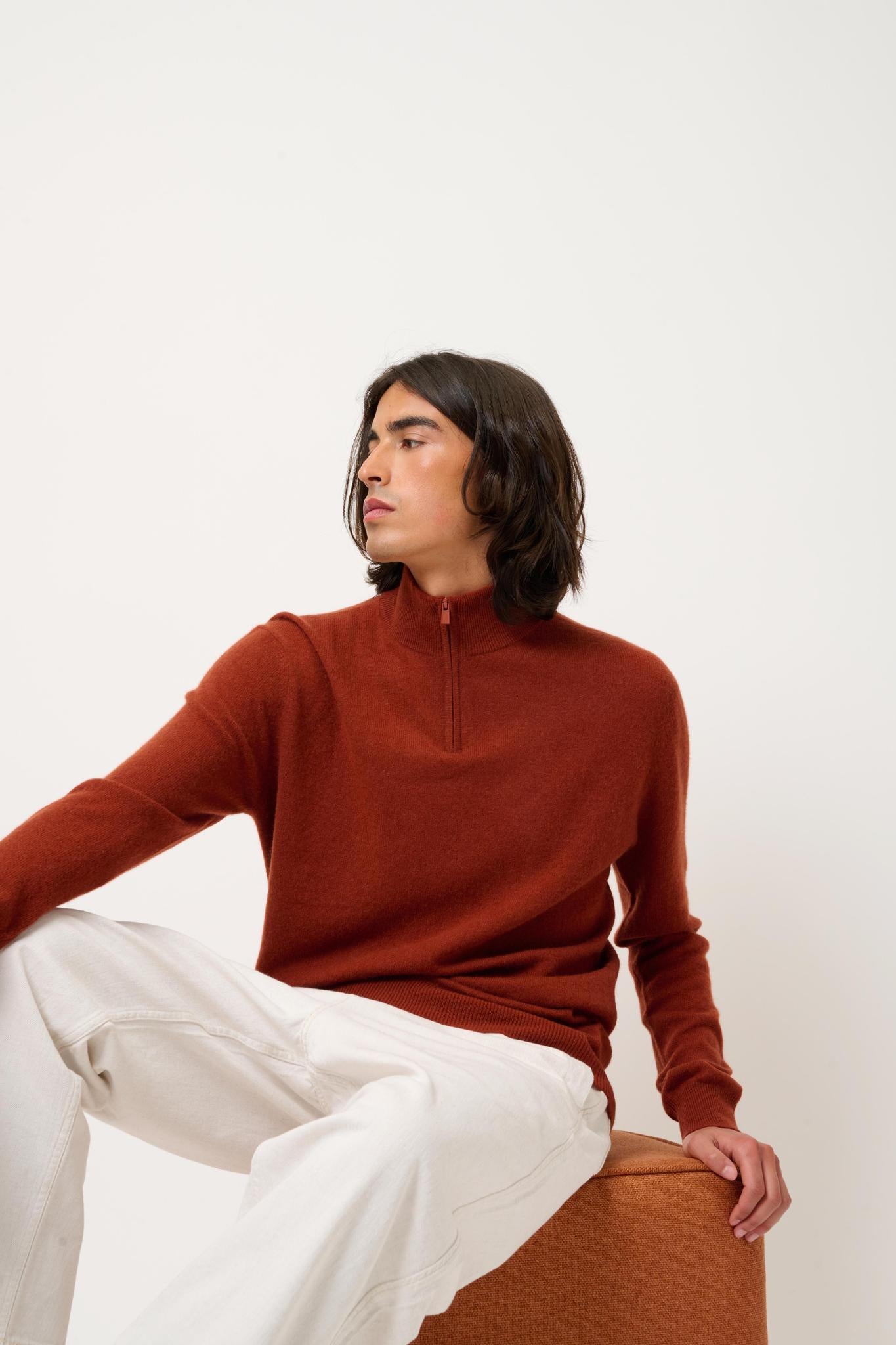 AMBIN squirrel trucker sweater 100% cashmere