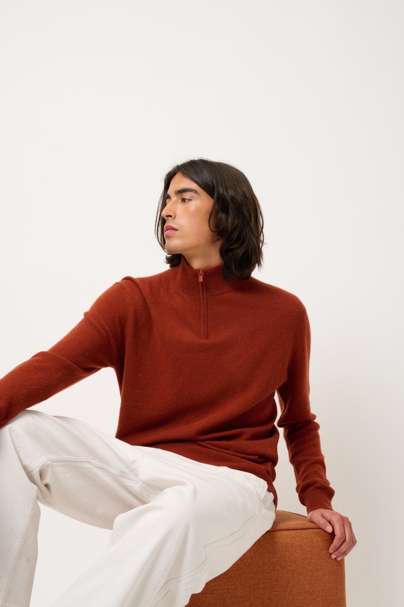 AMBIN Trucker Pullover Eichhörnchen 100% Kaschmir