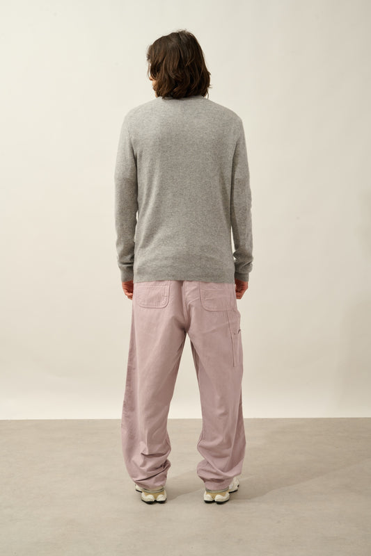 AMBIN pull camionneur gris souris chiné 100% cachemire