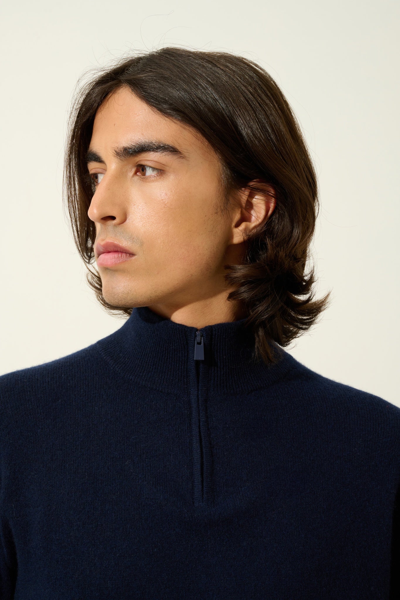 AMBIN Trucker Pullover navy 100% Kaschmir