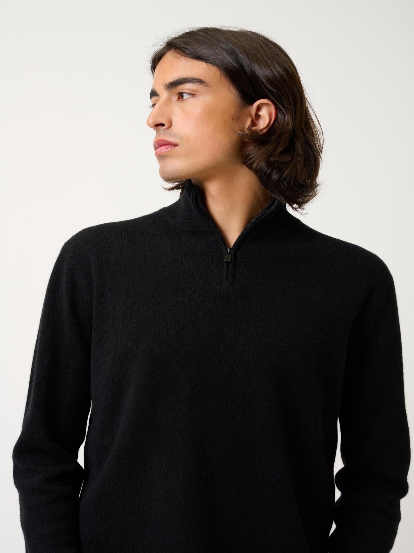 AMBIN black trucker sweater 100% cashmere