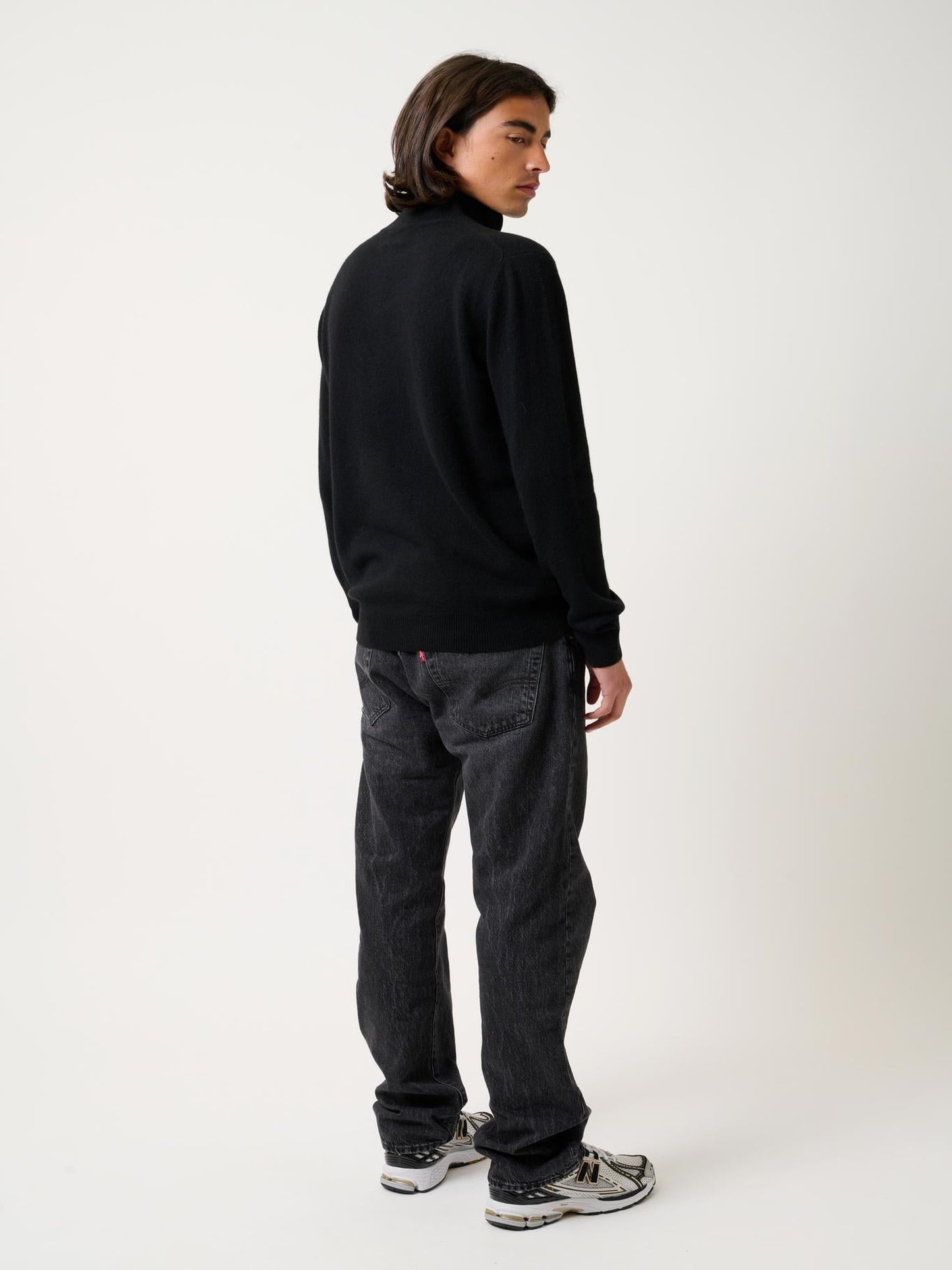 AMBIN black trucker sweater 100% cashmere