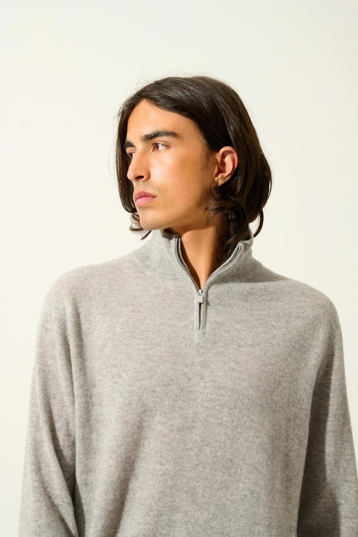 AMBIN – Trucker-Pullover aus 100 % Kaschmir in Wolkenoptik