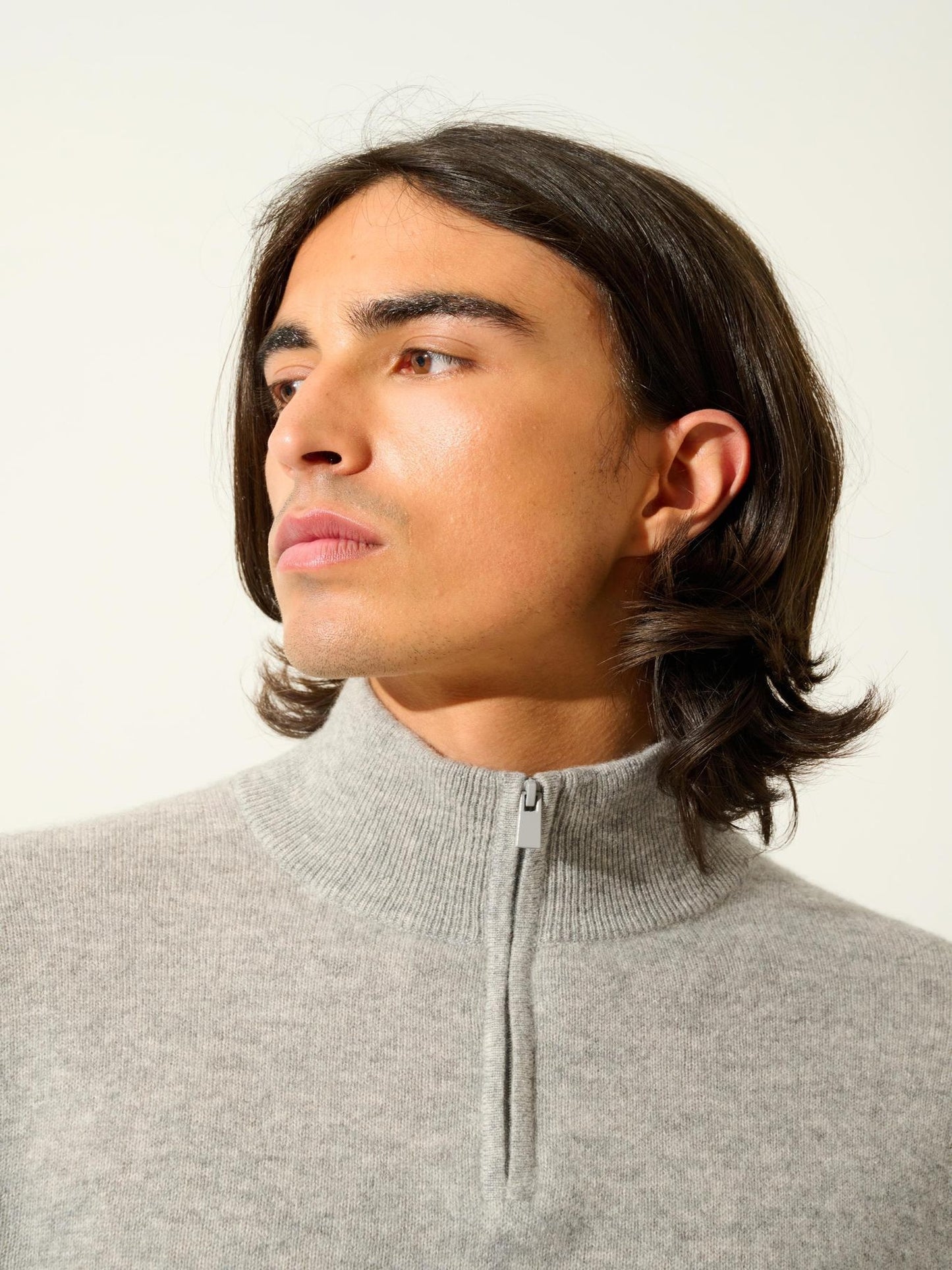 AMBIN nuage chiné 100% cashmere trucker sweater