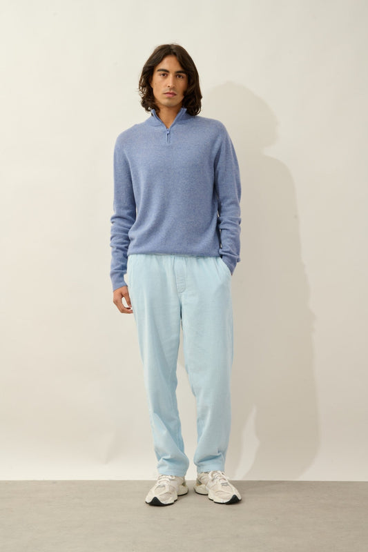 ambin pull camionneur sky chiné 100% cachemire