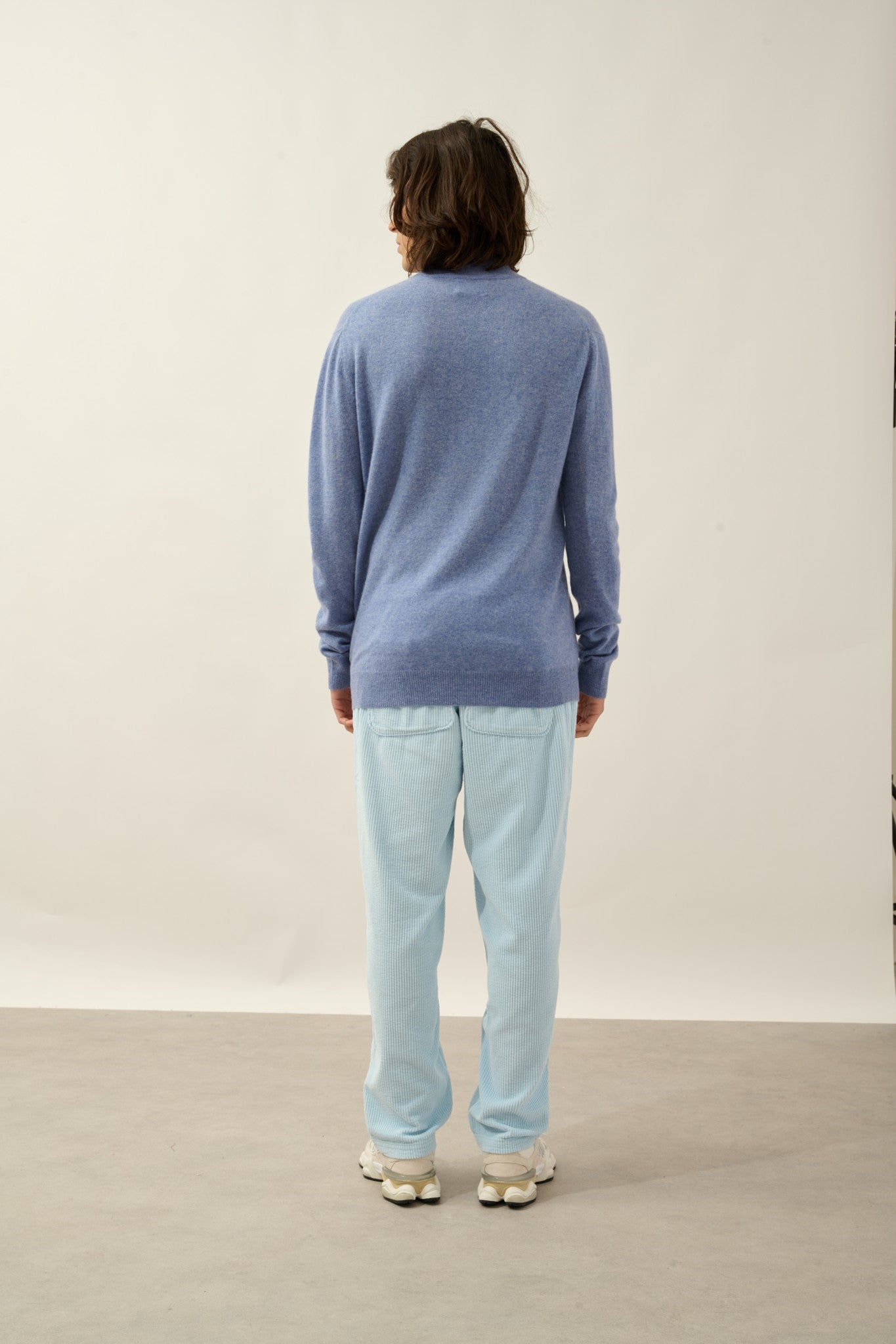 ambin pull camionneur sky chiné 100% cachemire