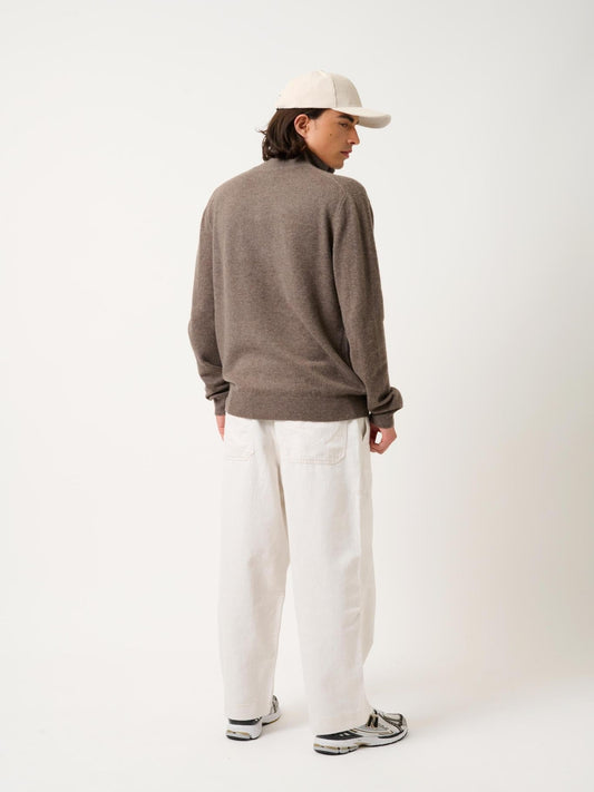 AMBIN pull camionneur taupe chiné 100% cachemire