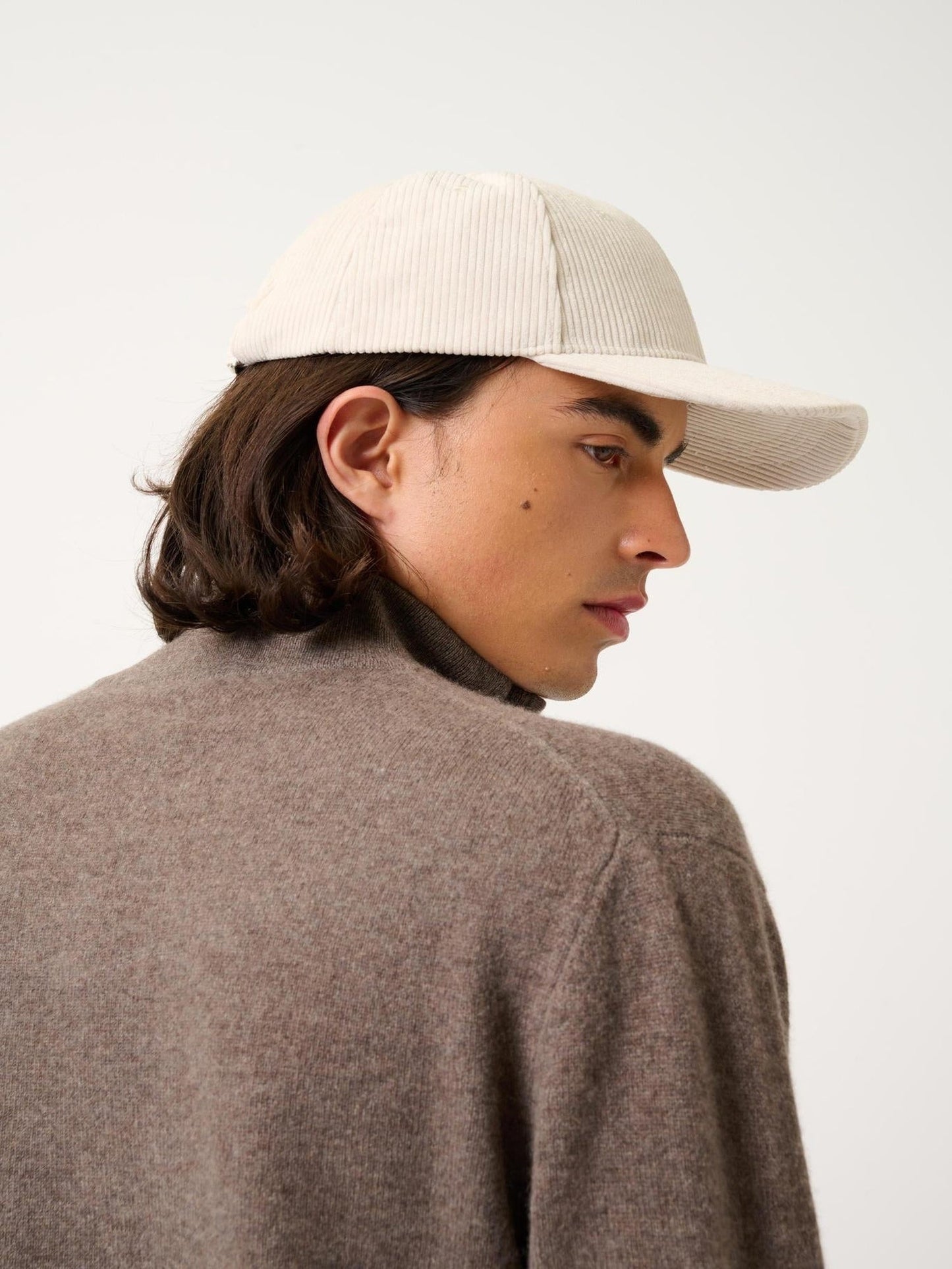 AMBIN taupe mottled trucker sweater 100% cashmere