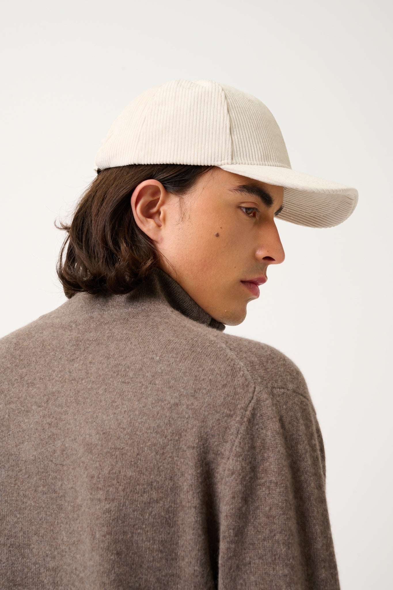 AMBIN taupe mottled trucker sweater 100% cashmere