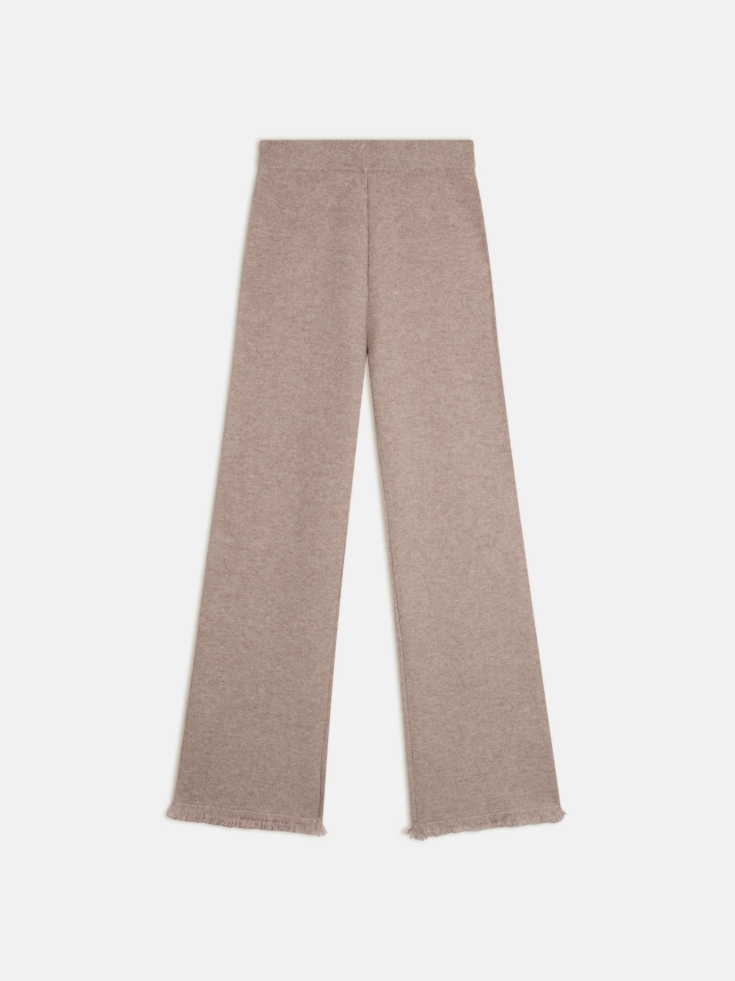 ANGUSTIA pantalon évasé taupe clair chiné 100% cachemire