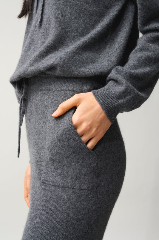 ANIKA anthracite mottled jogging suit 100% cashmere