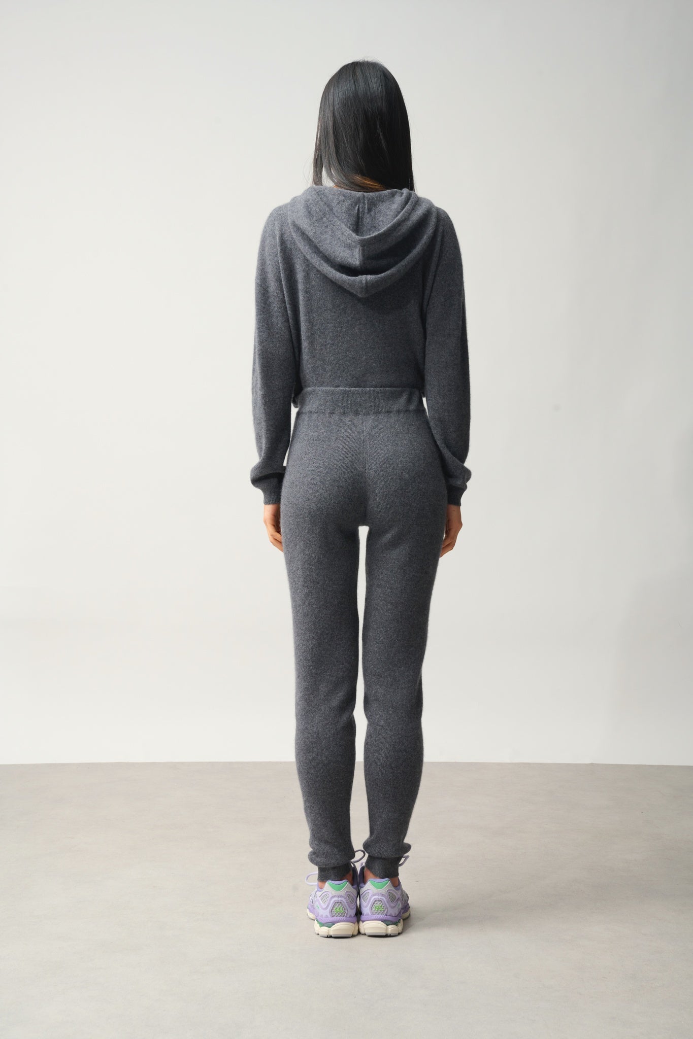 ANIKA anthracite mottled jogging suit 100% cashmere