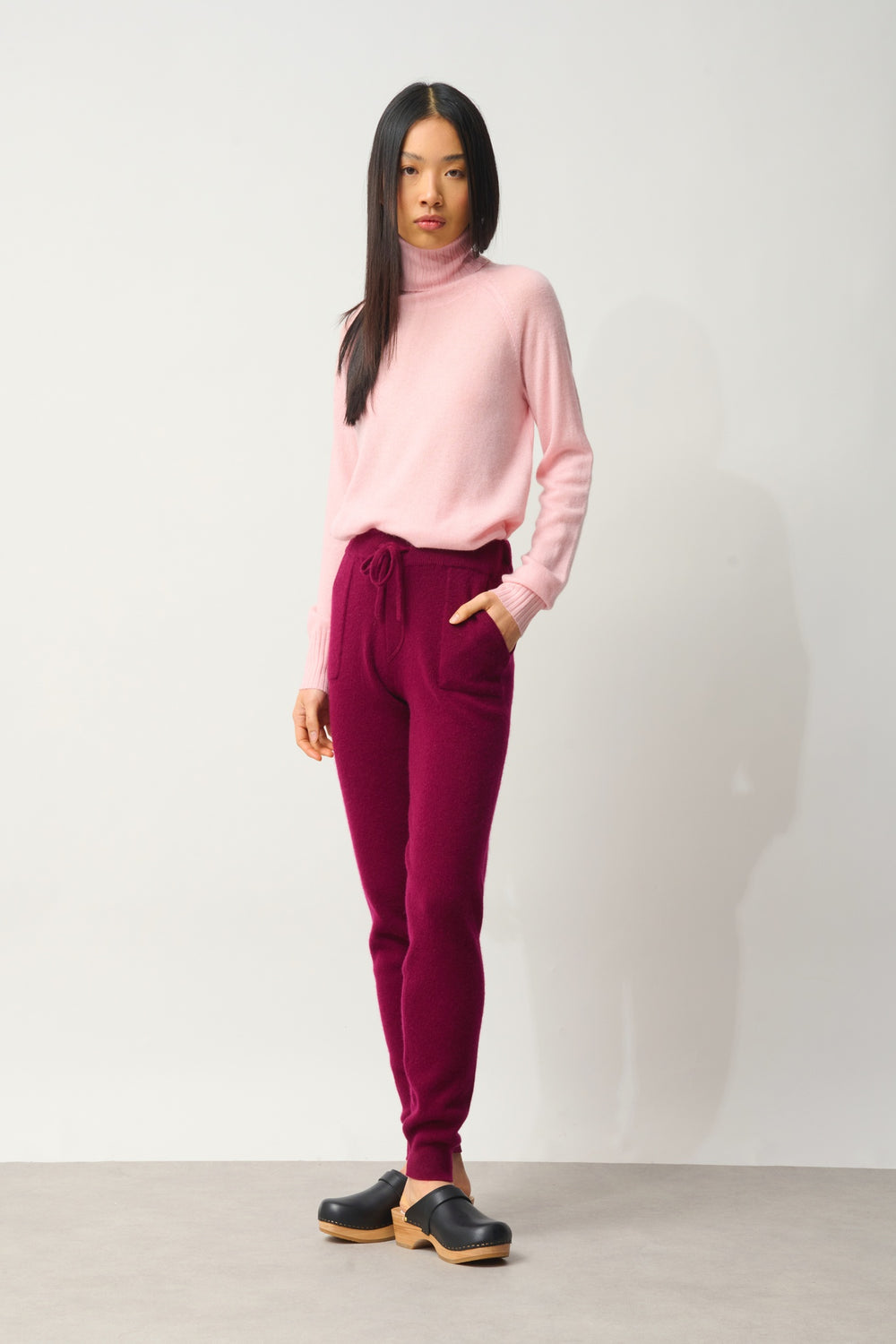 ANIKA jogging bordeaux 100% cachemire