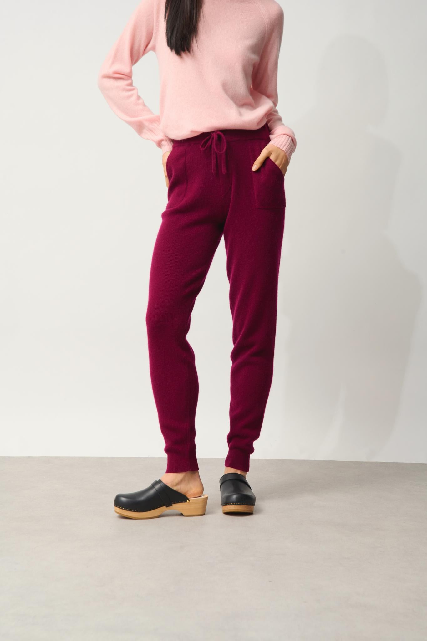 ANIKA burgundy jogging suit 100% cashmere