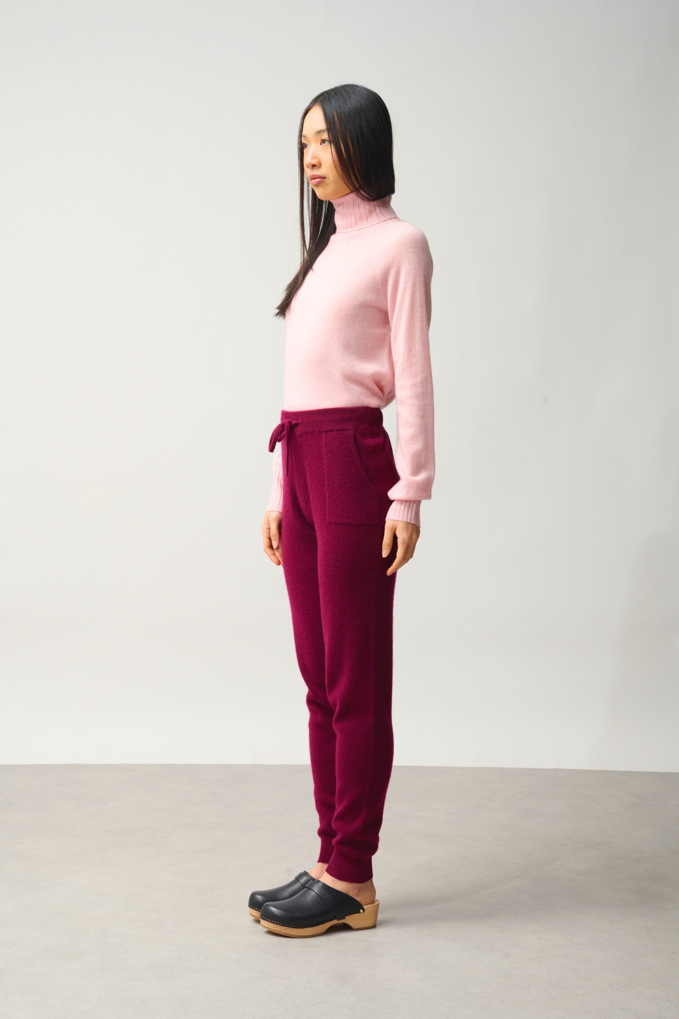 ANIKA jogging bordeaux 100% cachemire