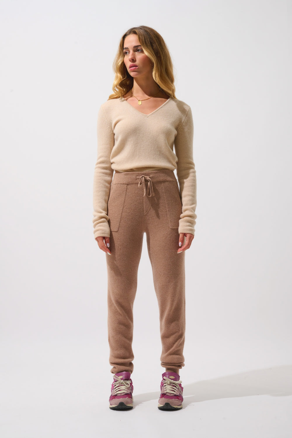 ANIKA Kamelmelierte Jogginghose 100% Kaschmir
