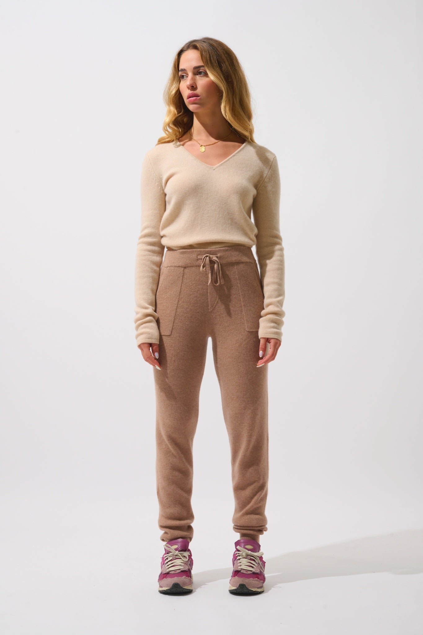 ANIKA Kamelmelierte Jogginghose 100% Kaschmir