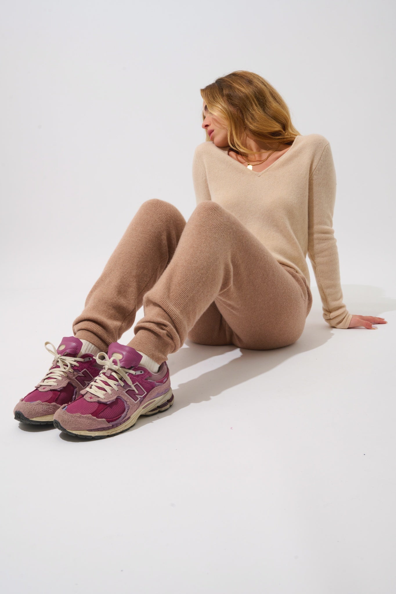 ANIKA Kamelmelierte Jogginghose 100% Kaschmir