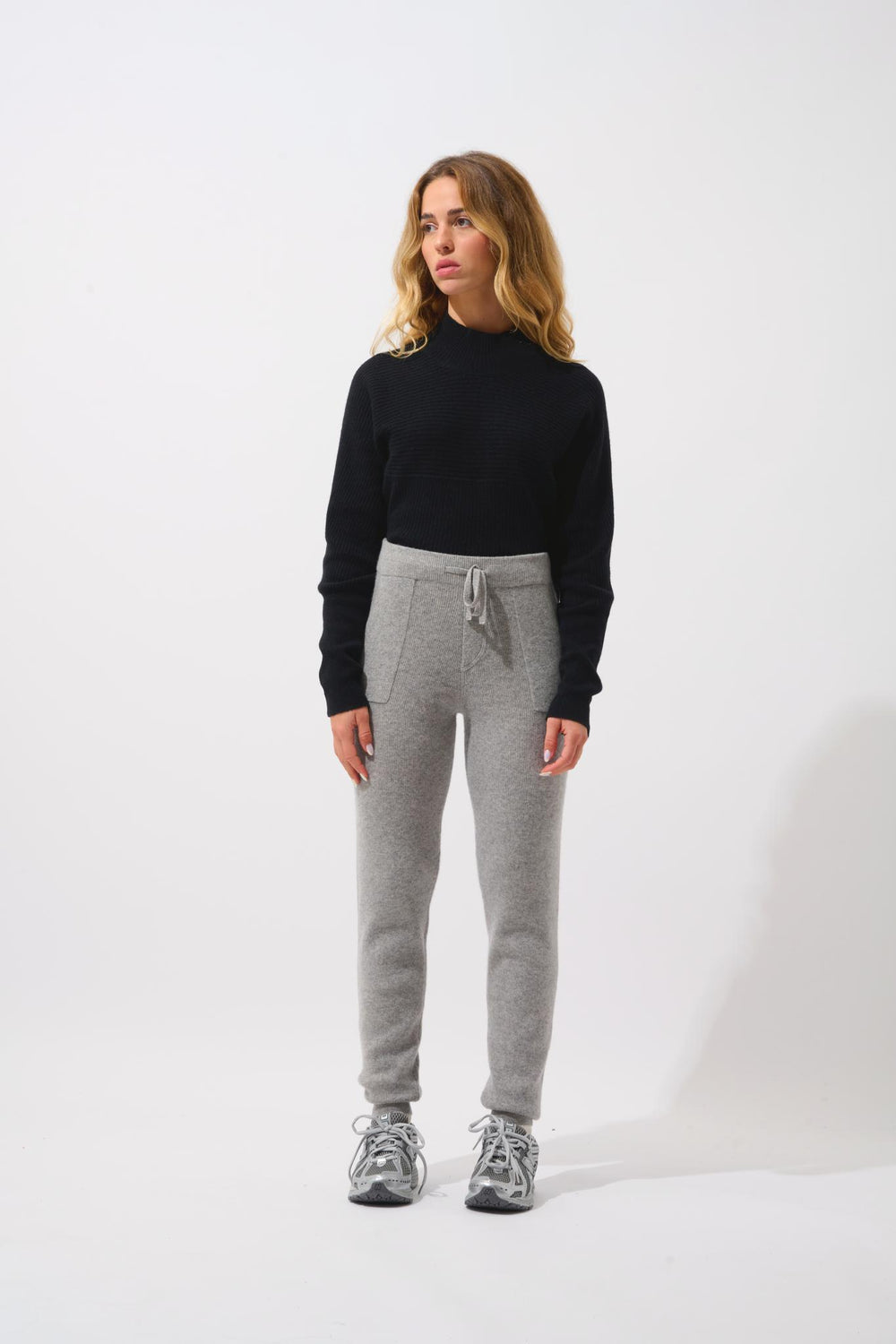 ANIKA jogging nuage chiné 100% cachemire