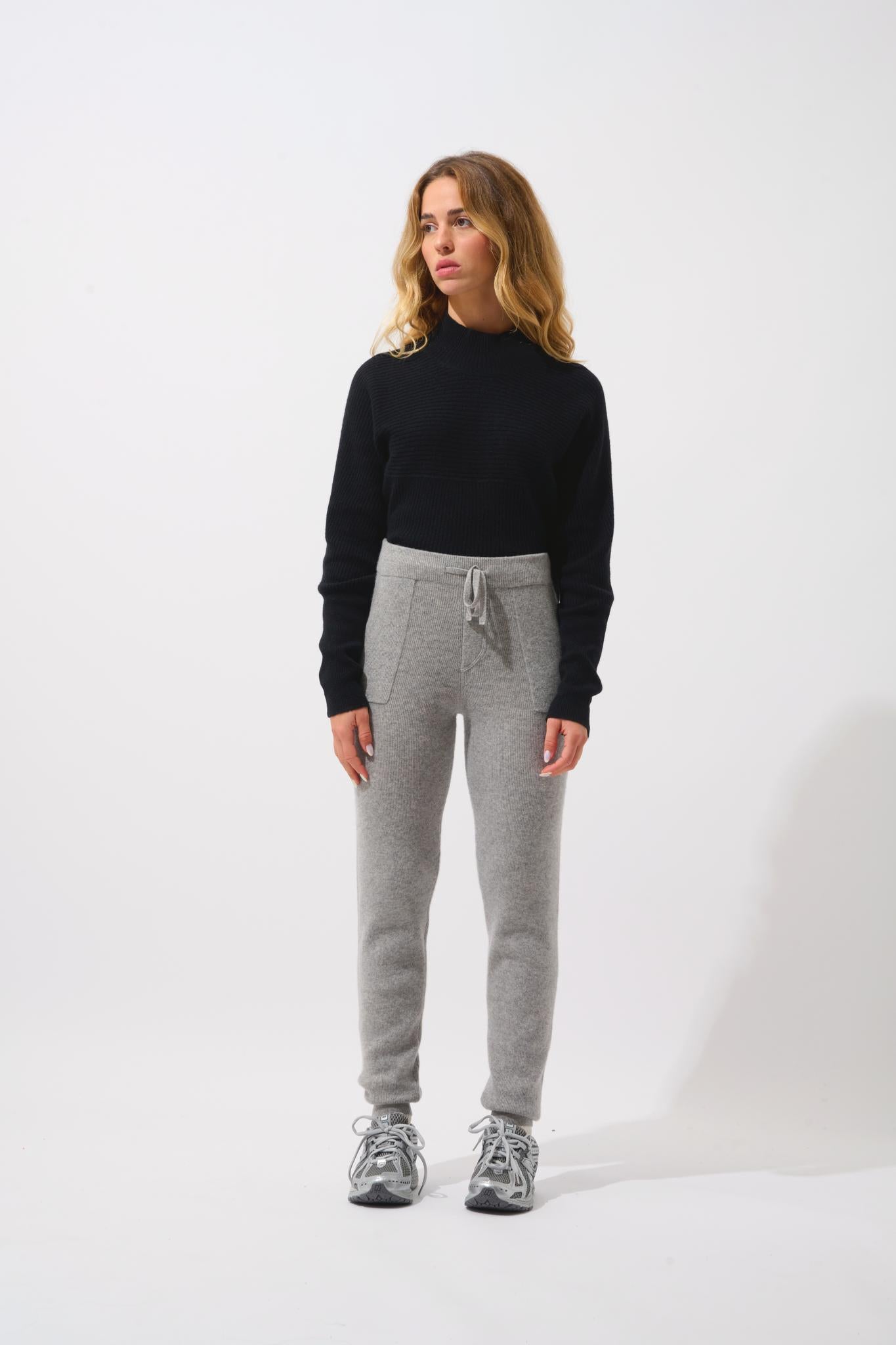 ANIKA jogging nuage chiné 100% cachemire