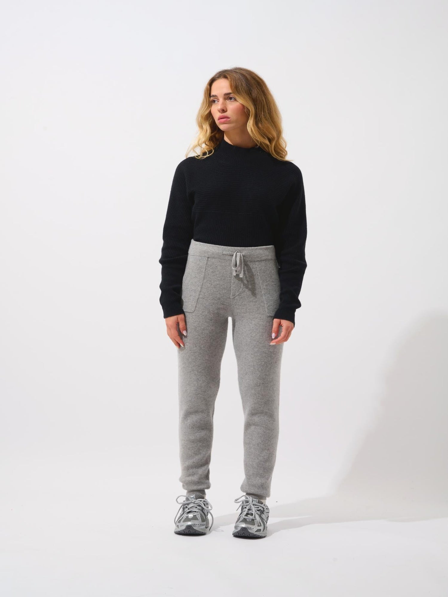 ANIKA jogging nuage chiné 100% cachemire