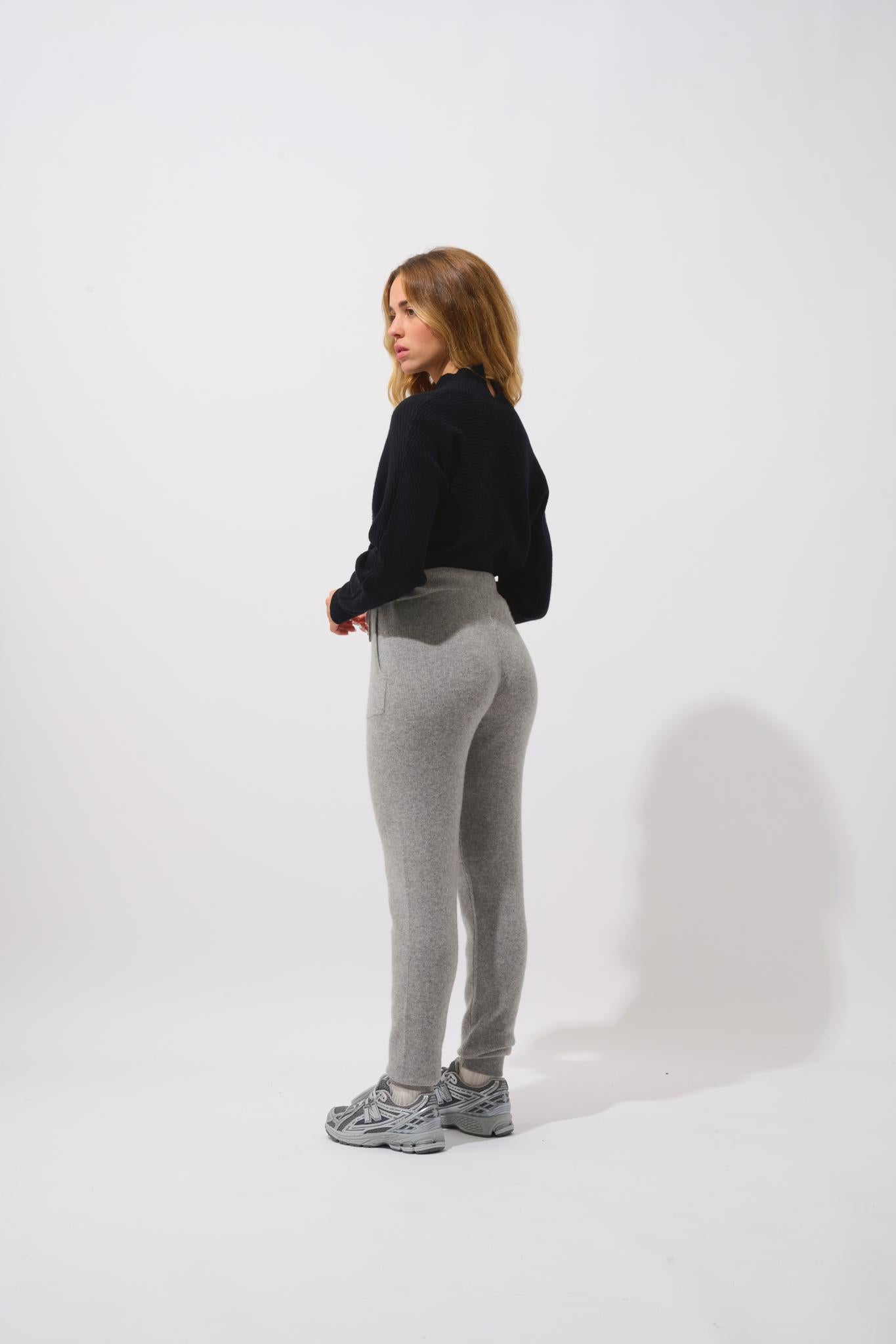 ANIKA jogging nuage chiné 100% cachemire