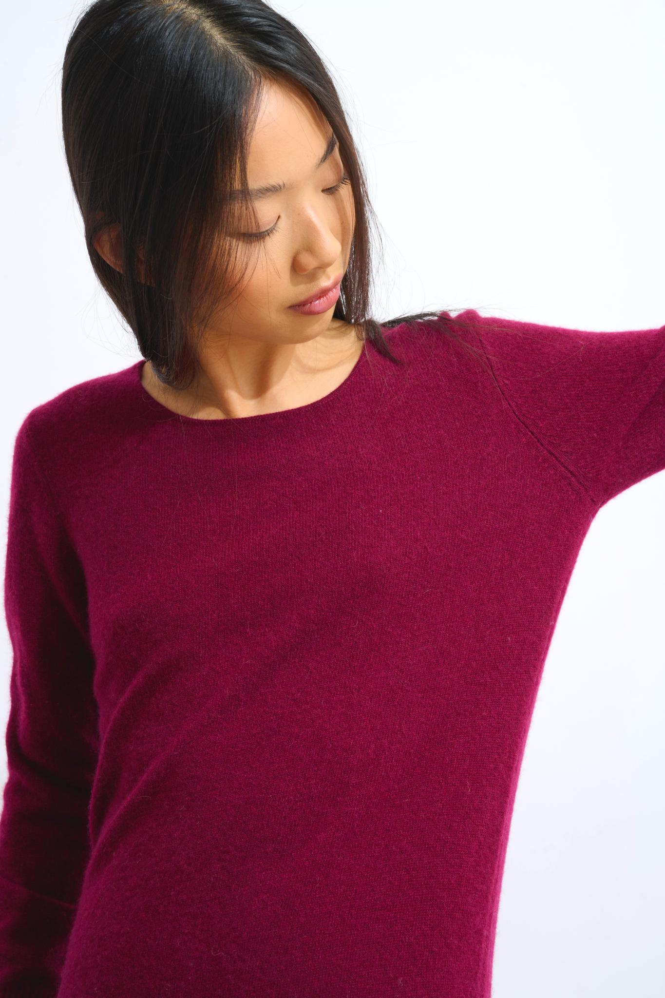 ARMET burgundy round-neck dress 100% cashmere
