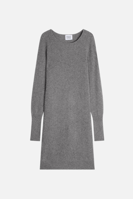 ARMET 100% cashmere mottled flannel round-neck dress