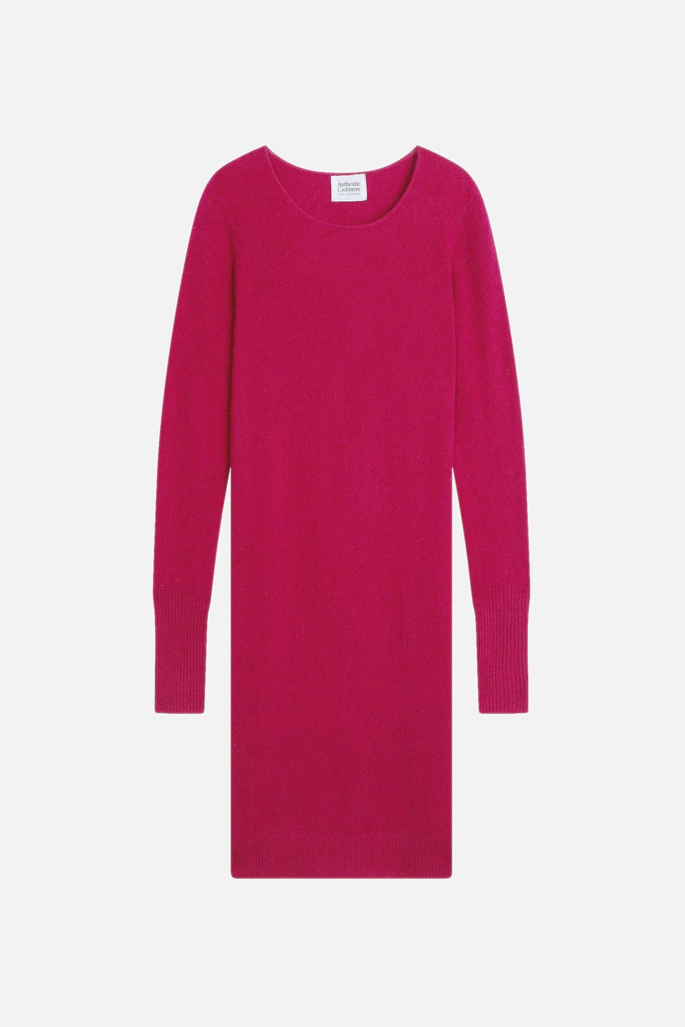 ARMET fuchsia 100% cashmere round-neck dress