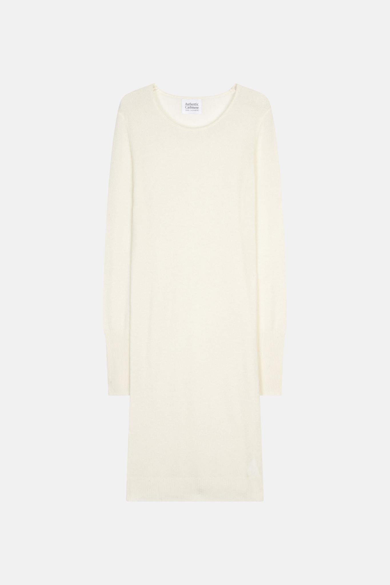 ARMET robe col rond ivoire 100% cachemire