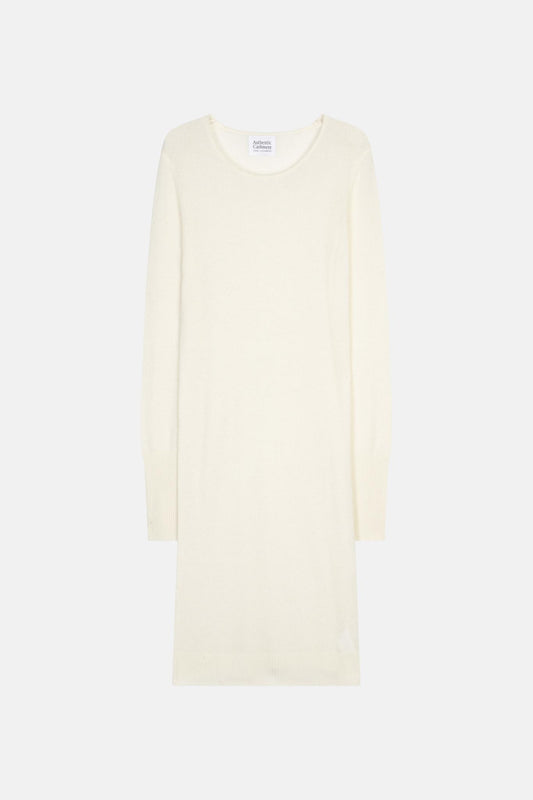 ARMET ivory round-neck dress 100% cashmere