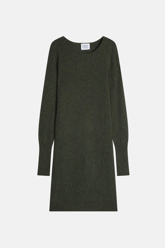 ARMET khaki mottled round-neck dress 100% cashmere