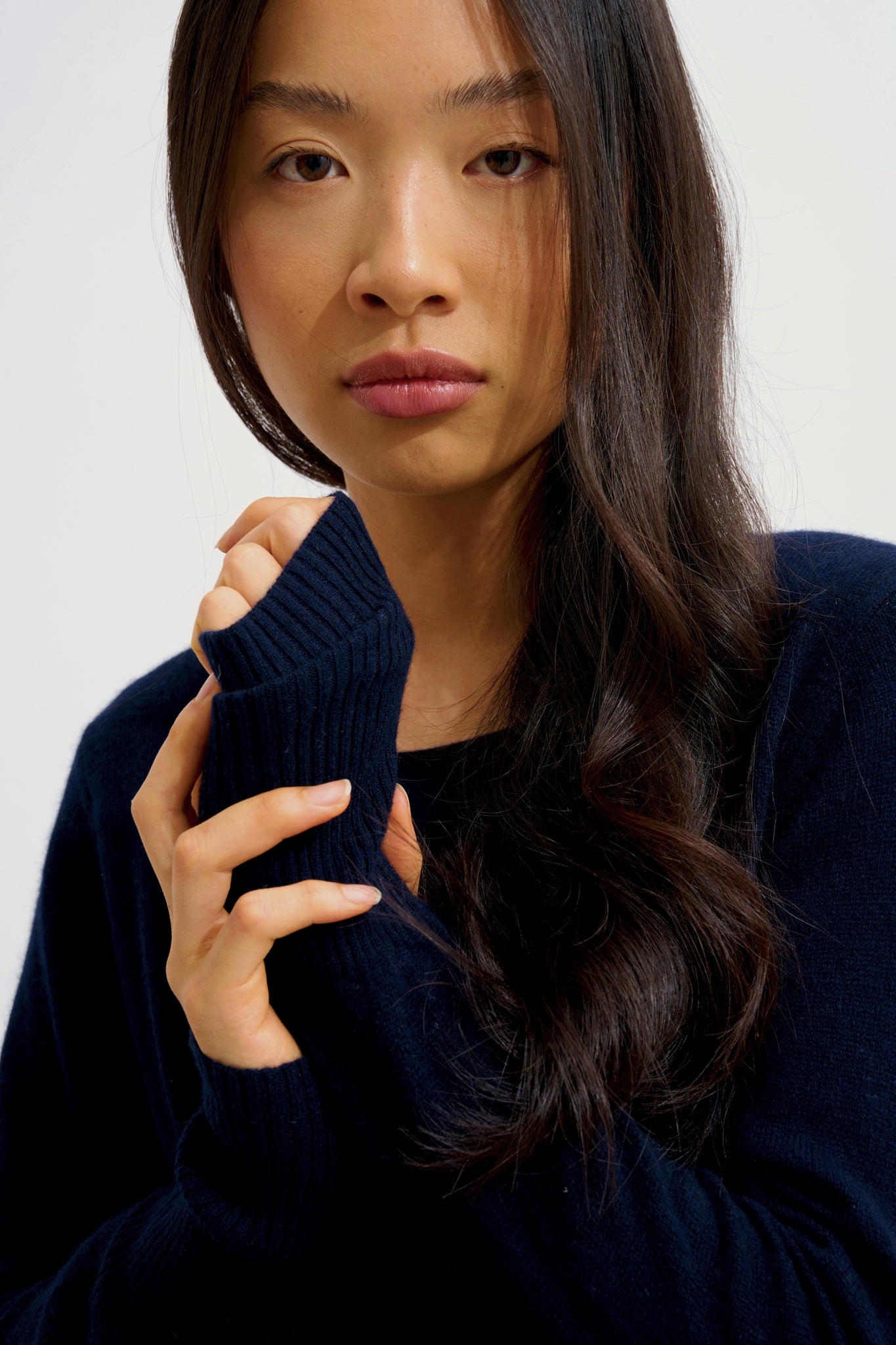 ARMET Marineblaues Rundhalskleid 100% Kaschmir