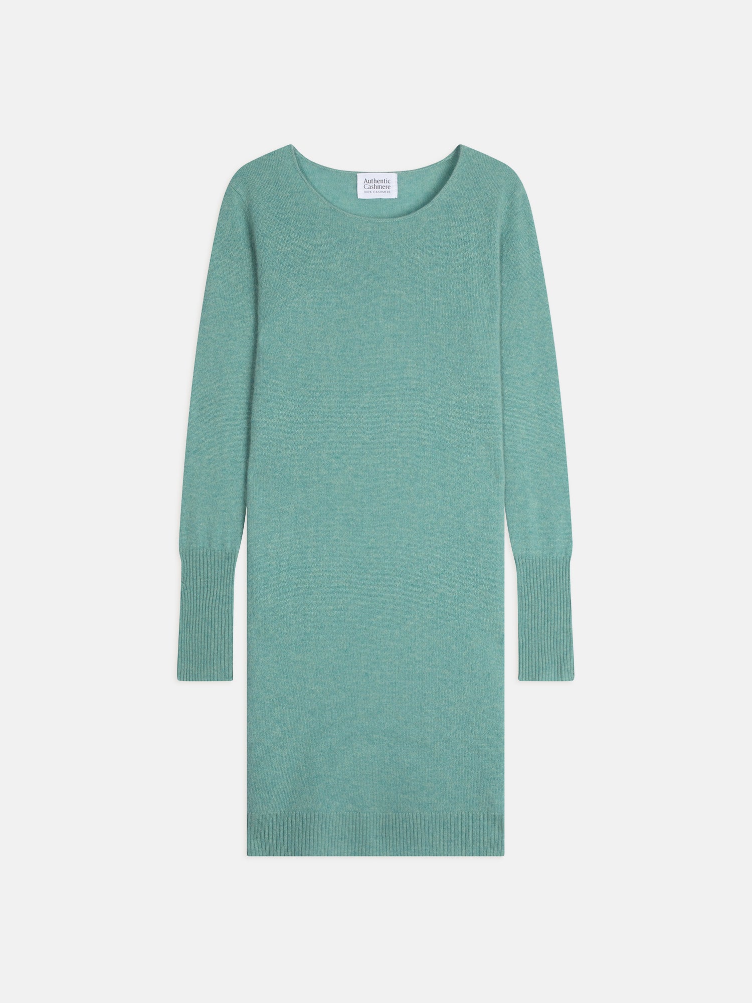 ARMET mottled green round-neck dress 100% cashmere