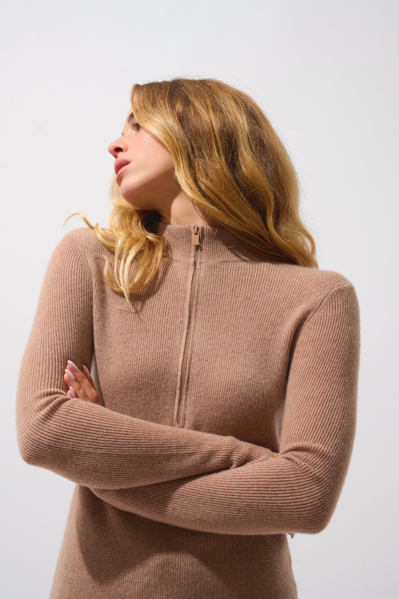 ASTA pull camionneur camel chiné 100% cachemire