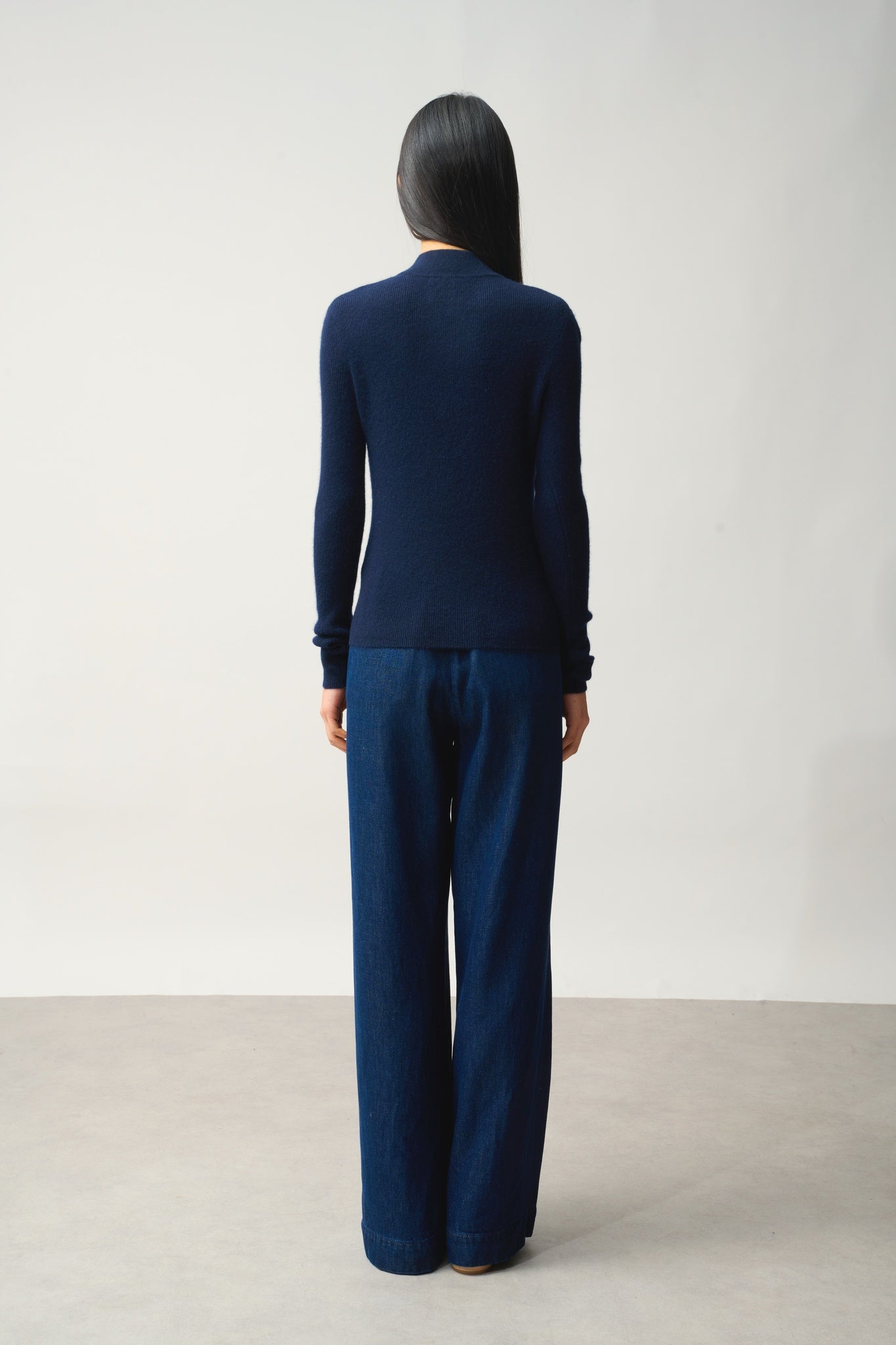 ASTA pull camionneur navy 100% cachemire