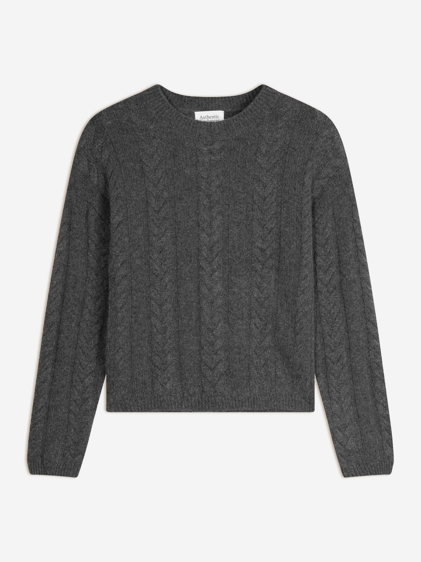 ASTRID pull col rond 6 fils anthracite chiné 100% cachemire