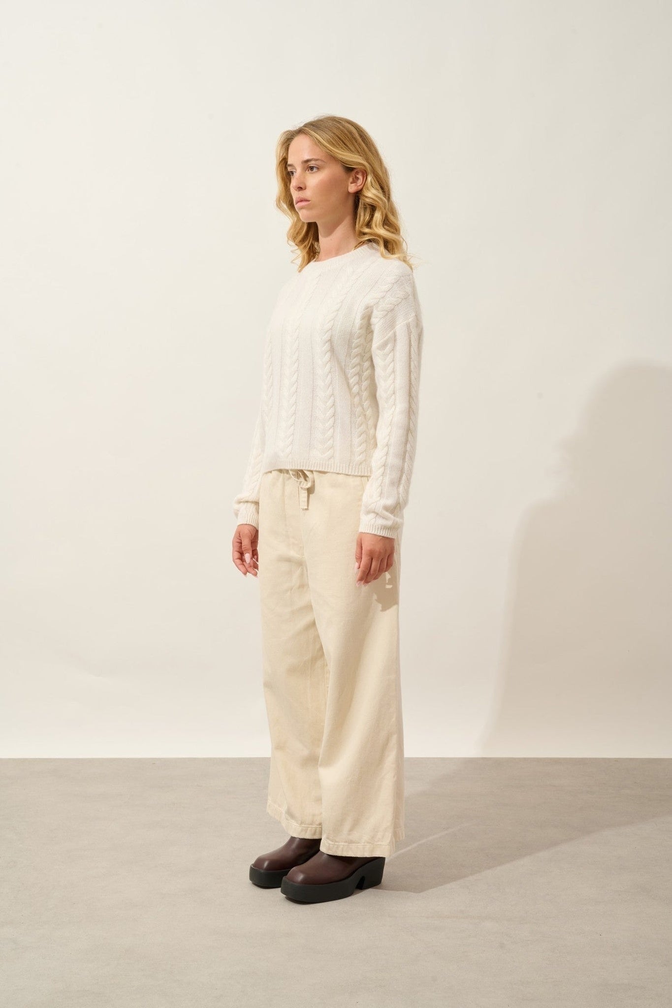 astrid pull col rond 6 fils neige 100% cachemire