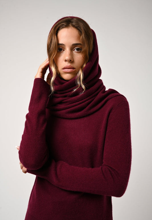 VAYMONT burgundy scarf 100% cashmere