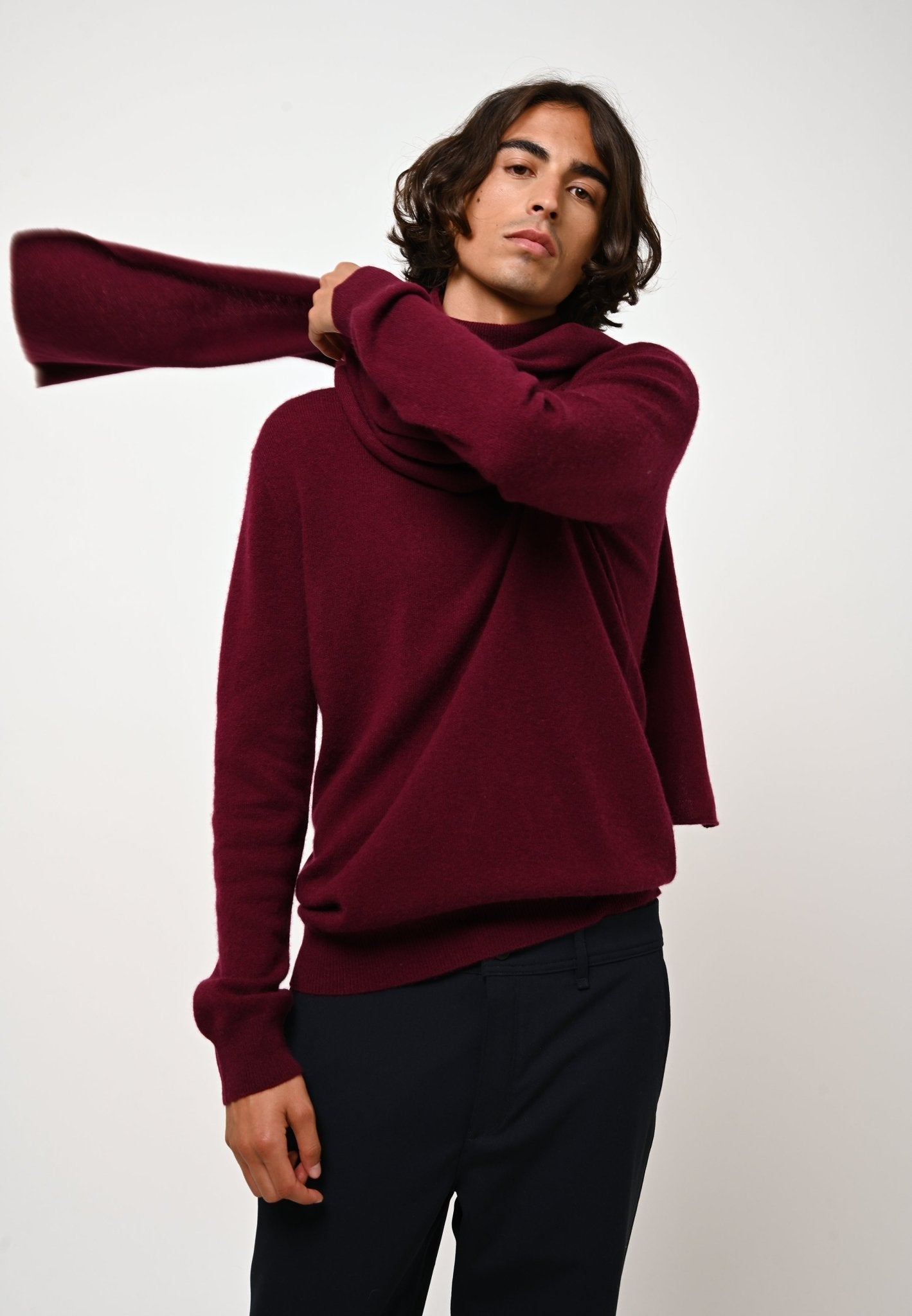 VAYMONT écharpe bordeaux 100% cachemire