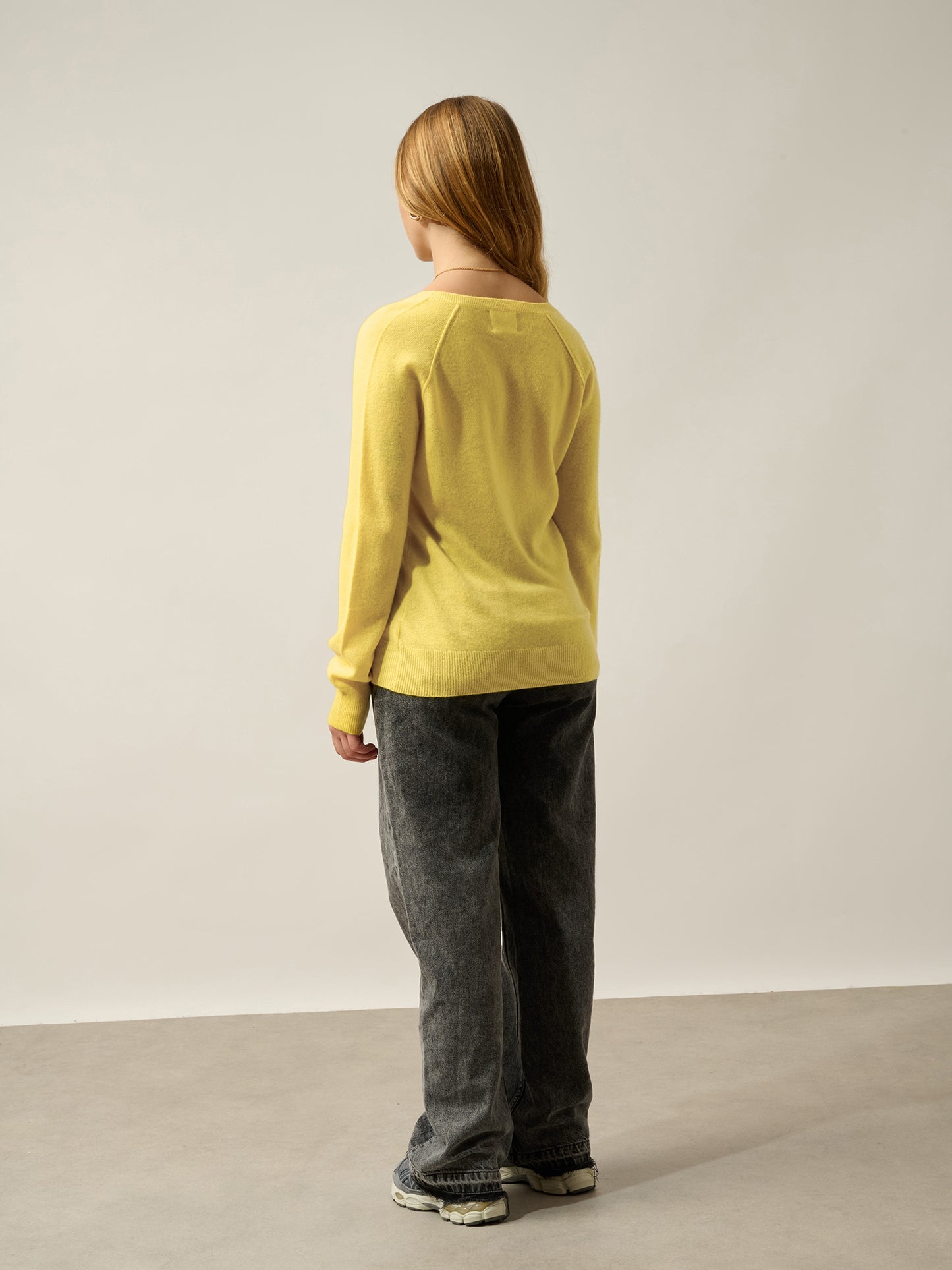 GIUSALET pull col v citron 100% cachemire