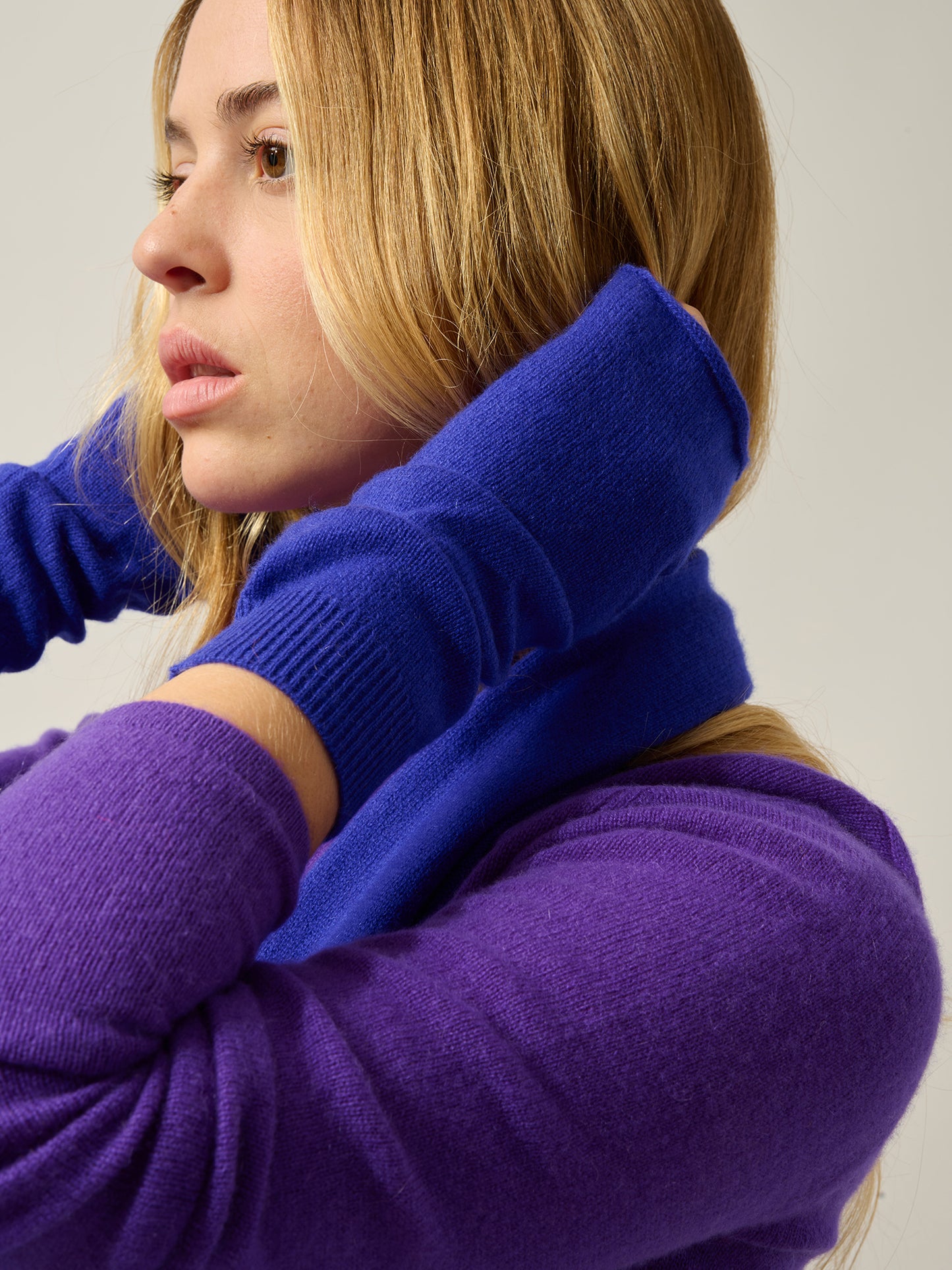 SERRE mitaines indigo 100% cachemire