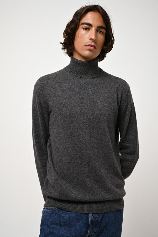 BANGE turtleneck sweater anthracite mottled 100% cashmere