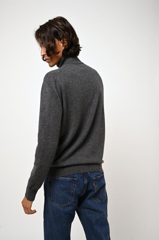 BANGE turtleneck sweater anthracite mottled 100% cashmere