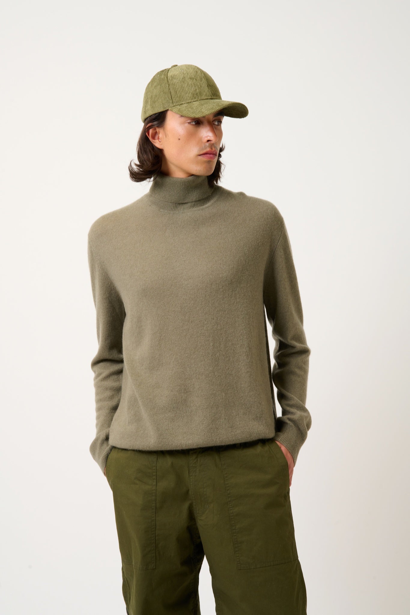 BANGE Army Rollkragenpullover 100% Kaschmir